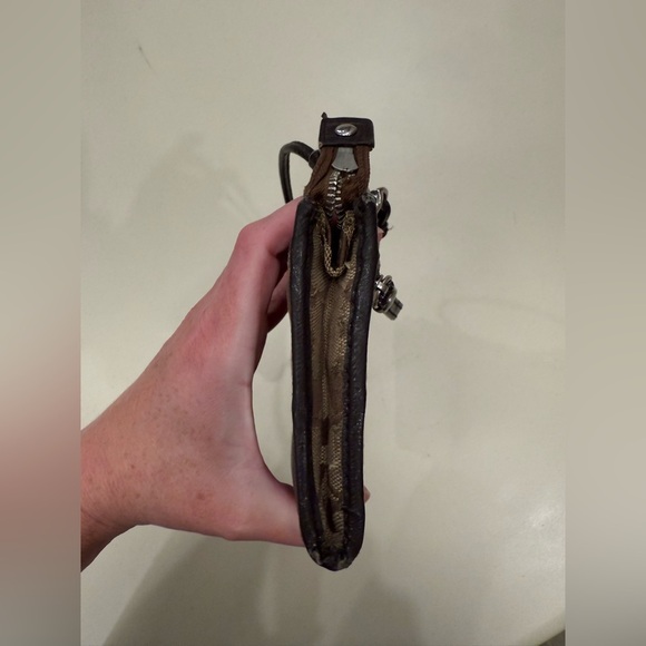 Coach Brown and Black monogram Wristlet Wallet - Picture 6 of 8